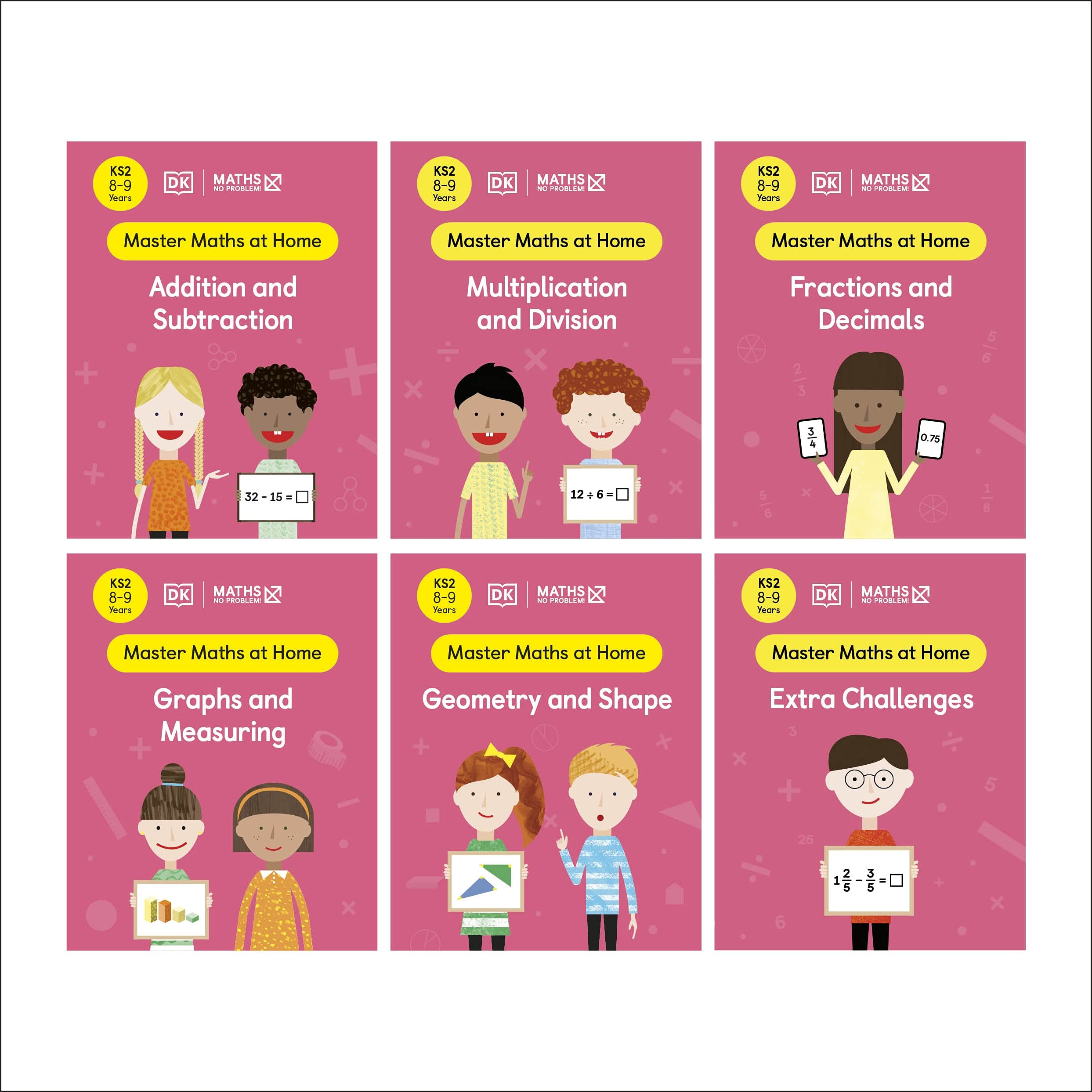 Maths ? No Problem! Collection of 6 Workbooks, Ages 8-9