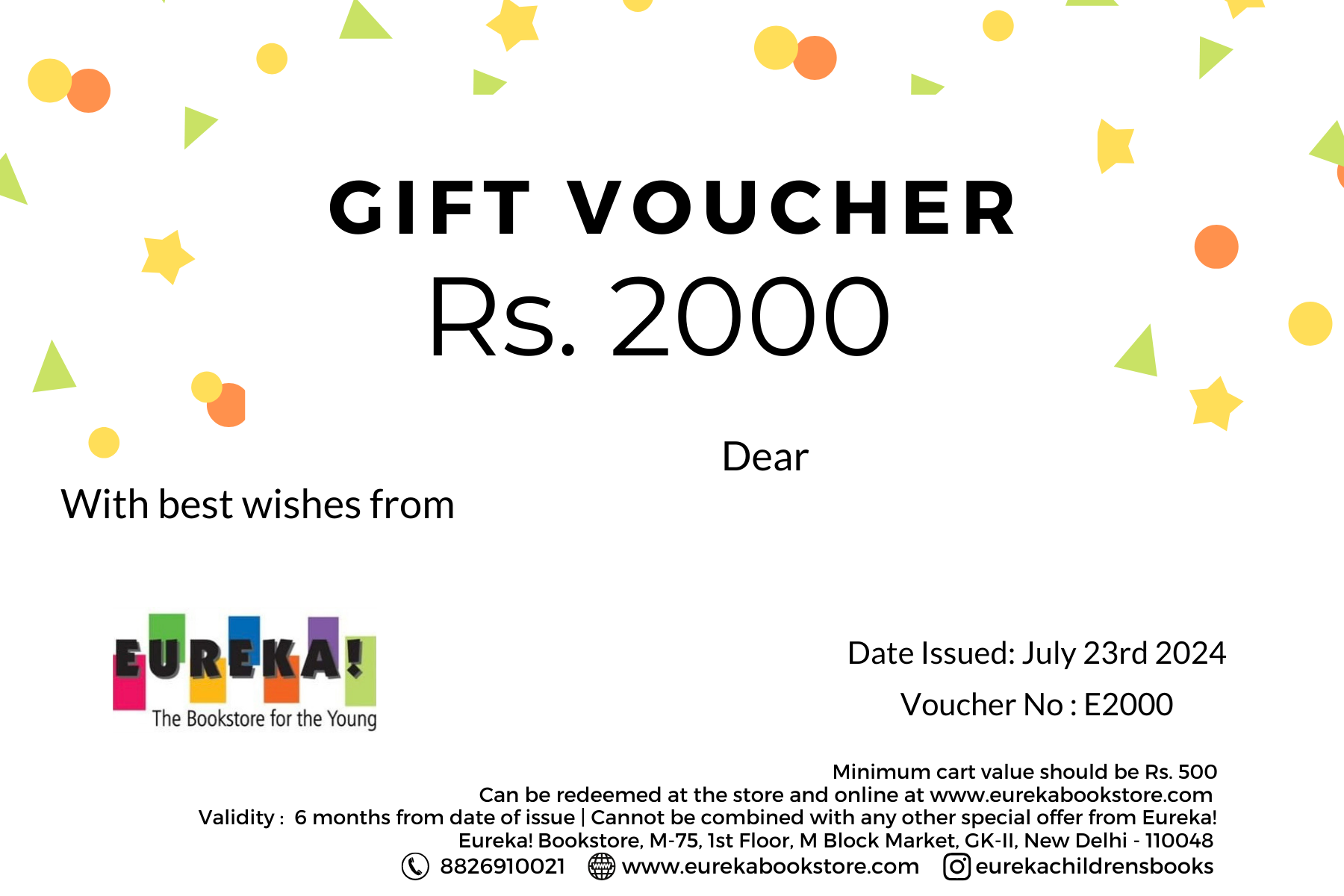 Eureka Gift Voucher 2000