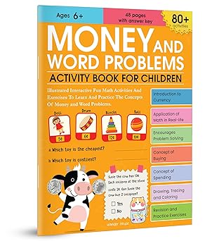 Money and Word Problems Activity Book For Children