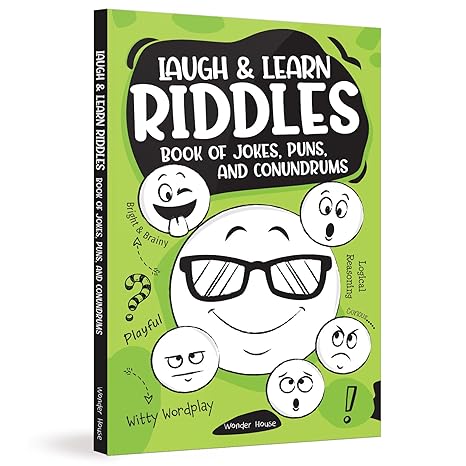 Laugh and Learn: Riddles, Jokes, Puns & Conundrums Book | Fun Brain Teasers for Kids