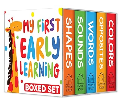My First Early Learning Mini Boxset – 5 Mini Board Books: Colors, Shapes, Words, Sounds & Opposites